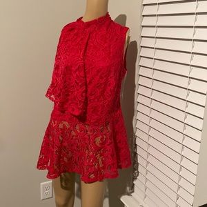 Ashley Stewart Hot pink lace skater top